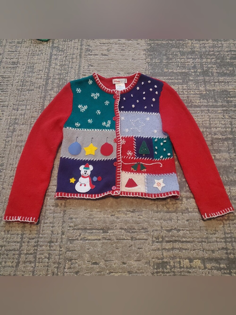 Disney Kids Vintage Patchwork Holiday Sweater